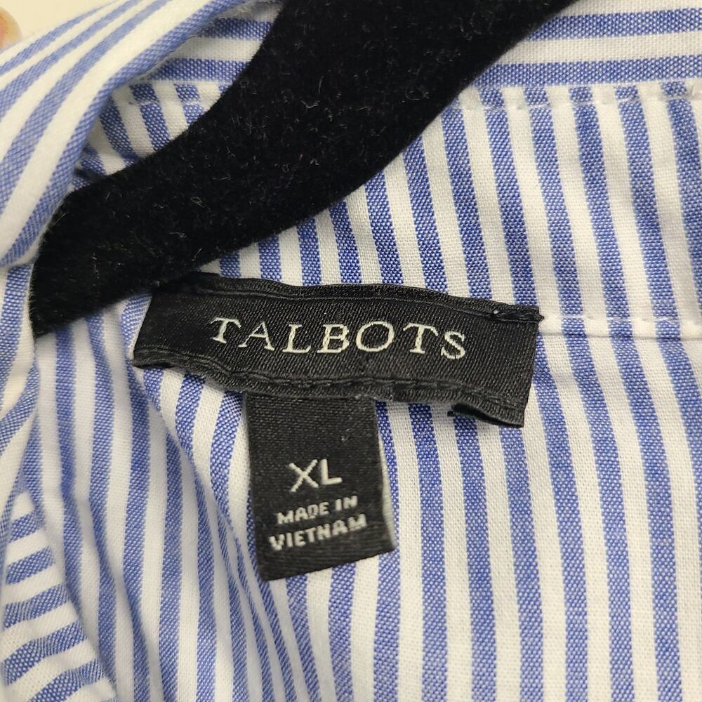 Talbots Sheath Dress Navy Blue Faux Cuff and Collar Spring Cotton Blend Size XL - Picture 5 of 10